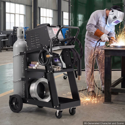 Welding Cart, 3-Tier, 400 lb Capacity, Swivel Wheels