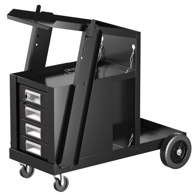 Welding trolley with 4 drawers & gas bottle holder 71 x 38 x 71 cm black