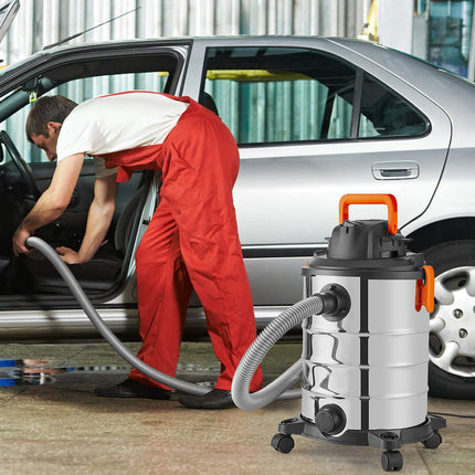 Wet Dry Shop Vacuum, Stainless Steel, 8 Gallon, 6 Peak HP