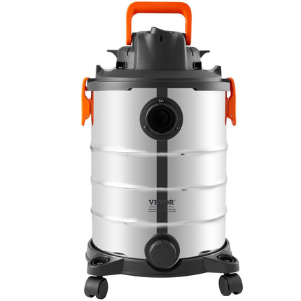 Wet Dry Shop Vacuum, Stainless Steel, 8 Gallon, 6 Peak HP