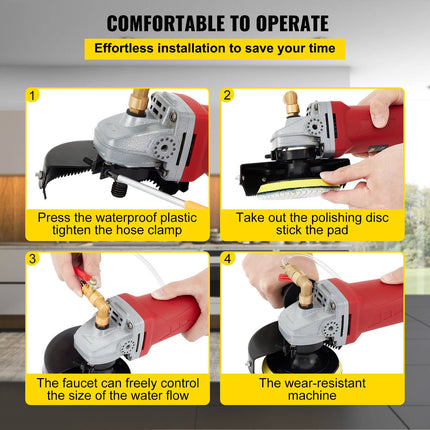 Wet Polisher Grinder 860W, Variable Speed, 8-Pad Kit
