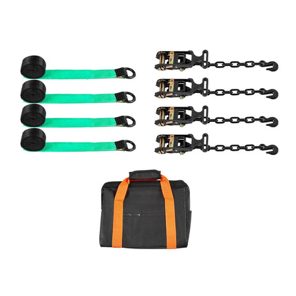Wheel Chock Tie-Down Kit, 2-Inch x 120-Inch Straps