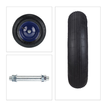 Wheelbarrow Replacement Wheel, Rubber Tire & Steel Rim