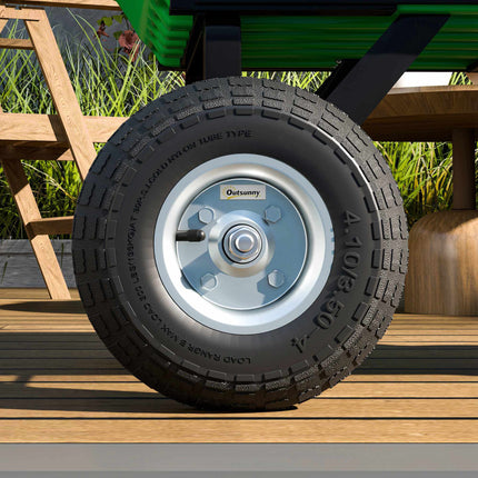Wheelbarrow Wheel Set of 4, Solid Rubber, 80kg, Ø255mm