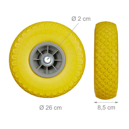 Wheelbarrow wheels PU rubber, 2 pcs.