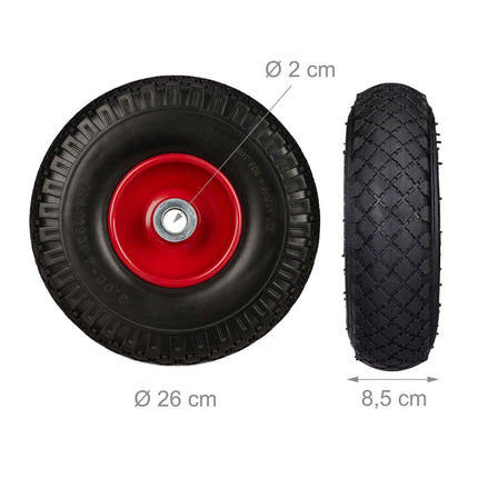 Wheelbarrow wheels PU rubber, 2 pcs.