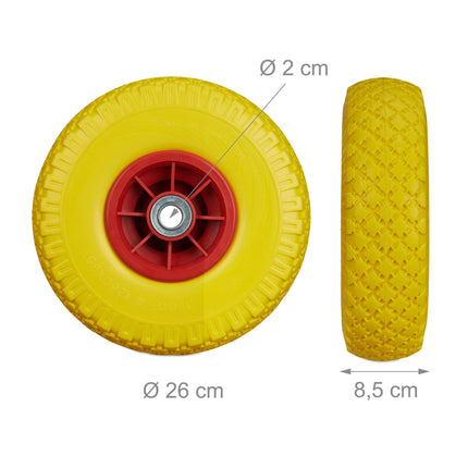 Wheelbarrow wheels PU rubber, 2 pcs.
