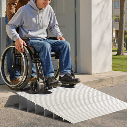 Wheelchair Door Threshold Ramp, 6-Inch Rise, 800 lb, Aluminum