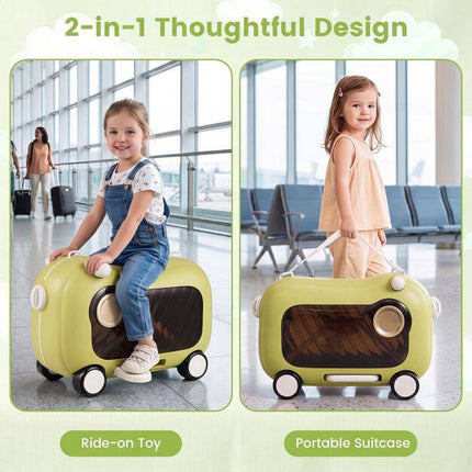 Wheeled Toddler Suitcase with Seat – Green, 25 kg Capacity