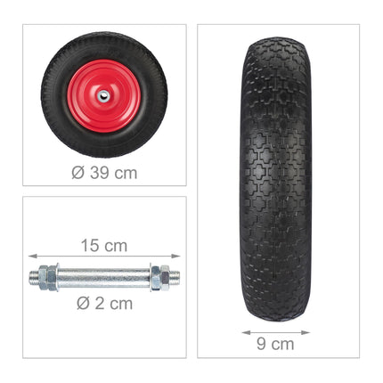 Wheel for wheelbarrow 4.00-8 with axle