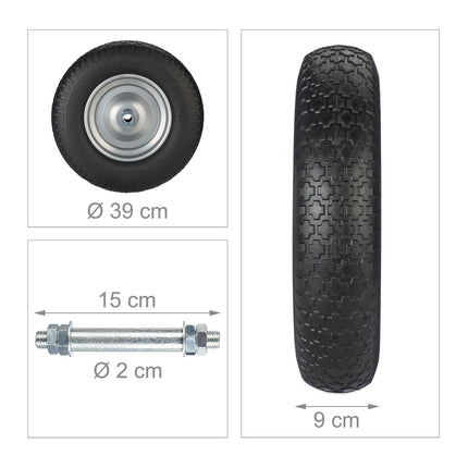 Wheel for wheelbarrow 4.00-8 with axle