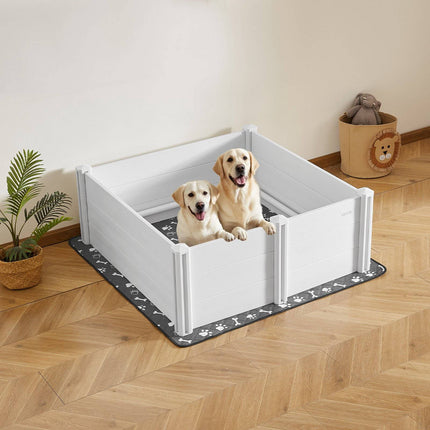 Whelping Box 48x48in PVC, Adjustable Door, Washable Pad