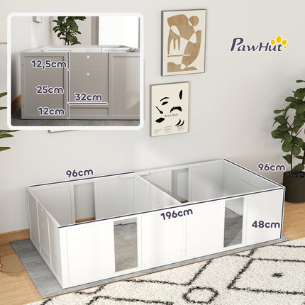 Wooden puppy crate with non-slip floor, adjustable, 196x96x48 cm