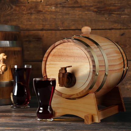 Whisky Barrel with Tap Dispenser, 2.2L Capacity