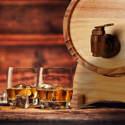 Whisky Barrel with Tap Dispenser, 2.2L Capacity