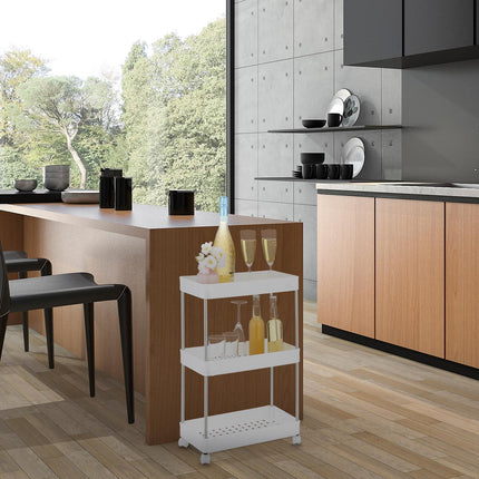 White 3-Shelf Trolley for Kitchen or Bathroom