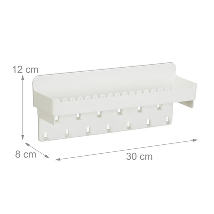 White Adhesive Jewellery Holder with Shelf