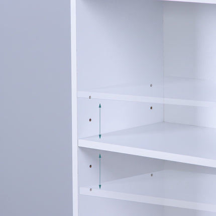 White Adjustable Shelf Bookcase, 100 cm