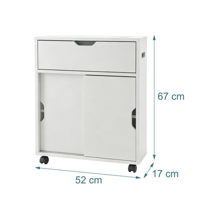 White Bathroom Storage Trolley, 4 Compartments