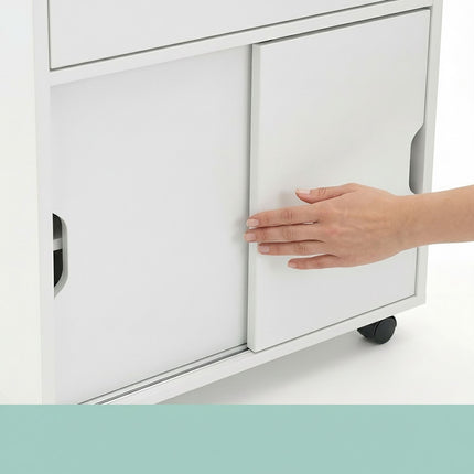 White Bathroom Storage Trolley, 4 Compartments