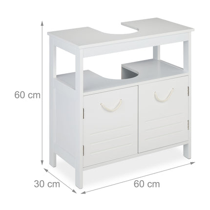 White Bathroom Vanity Unit with Storage Shelves