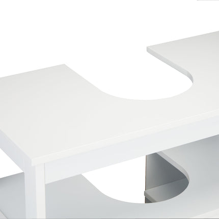 White Bathroom Vanity Unit with Storage Shelves