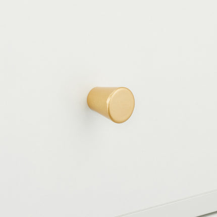 White Bedside Table with Gold Legs and 2 Drawers