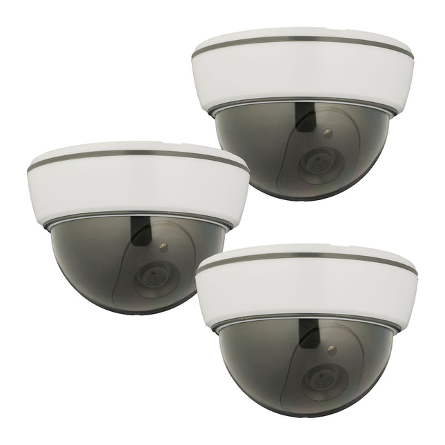 White Dummy Security Cameras, Set of 3, Indoor/Outdoor