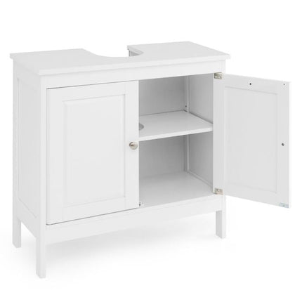 White Freestanding Bathroom Vanity Cabinet with 2 Doors
