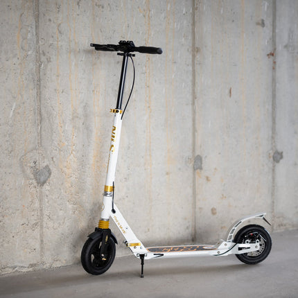 White-Gold Kick Scooter, Adjustable Height