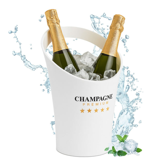 White Ice Bucket for 2 Bottles – Champagne Cooler