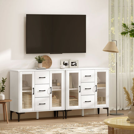 White MDF Sideboard with Soft-Close Doors and Drawers