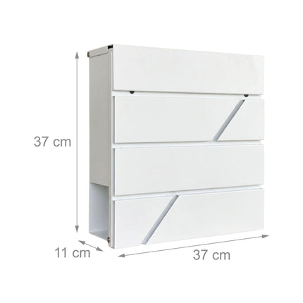 White Metal Mailbox with Newspaper Slot