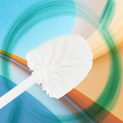 White Metal Toilet Paper Holder and Brush Set