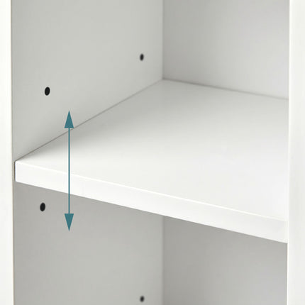 White Narrow Bathroom Cabinet with Adjustable Shelves
