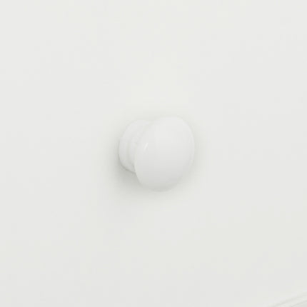 White Narrow Bedside Table with 2 Drawers