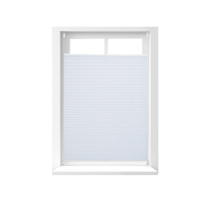 White No-Drill Pleated Blinds, Semi-Transparent