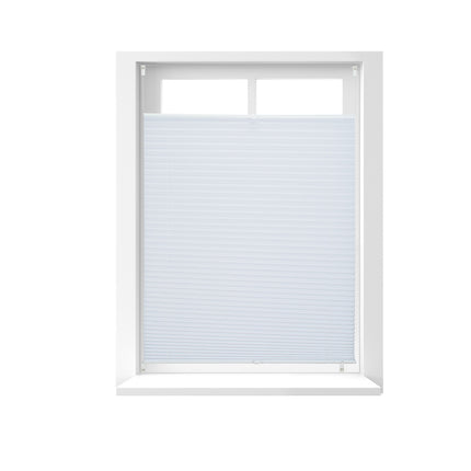 White No-Drill Pleated Blinds – Semi-Transparent
