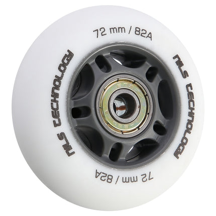 White PU 72x24 82A Wheels & ABEC-9 Bearings Set