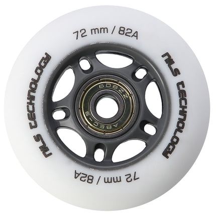 White PU 72x24 82A Wheels & ABEC-9 Bearings Set
