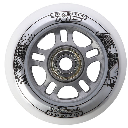 White PU 76x24 82A Wheels & ABEC-7 Bearings Set