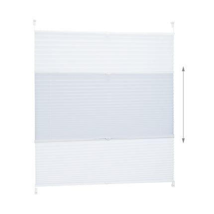 White Pleated No-Drill Blinds, Semi-Transparent Shades
