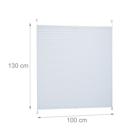 White Pleated No-Drill Blinds, Semi-Transparent Shades