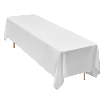 White Polyester Rectangle Tablecloths, 6 Pack 90x132
