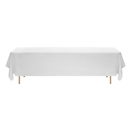 White Polyester Rectangle Tablecloths, 6 Pack 90x132