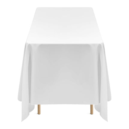 White Polyester Rectangle Tablecloths, 70x120, 6-Pack