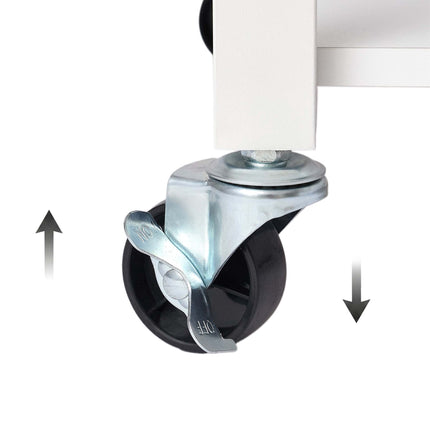 White Printer Stand with Castors – 3-Tier, Under-Desk