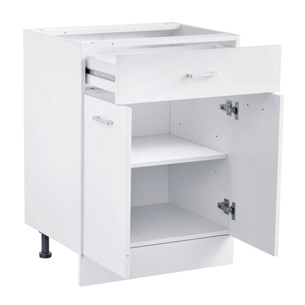 White Shaker Base Cabinet 24 In, Drawer, Soft-Close