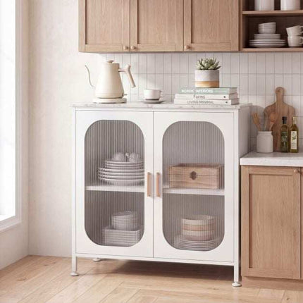 White Sideboard Buffet Cabinet with Adjustable Shelf