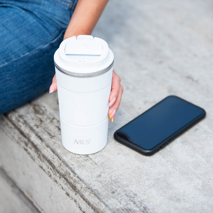White Thermal Cup – Insulated, 9 oz Capacity